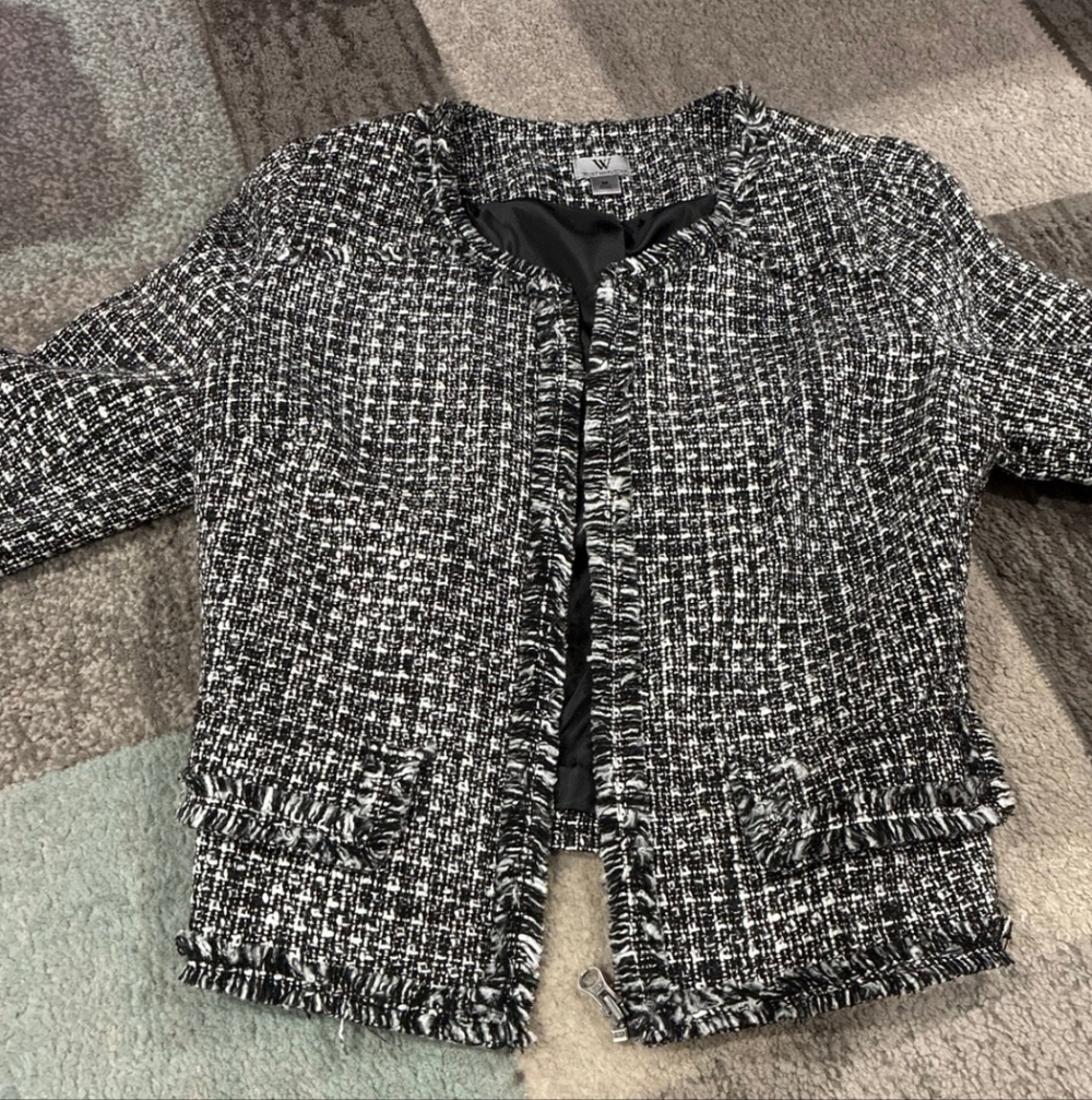 Worthington Black and White Tweed Blazer